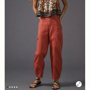 Anthropologie Red Cargo Pants